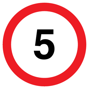 5mph or 5kph road speed sign